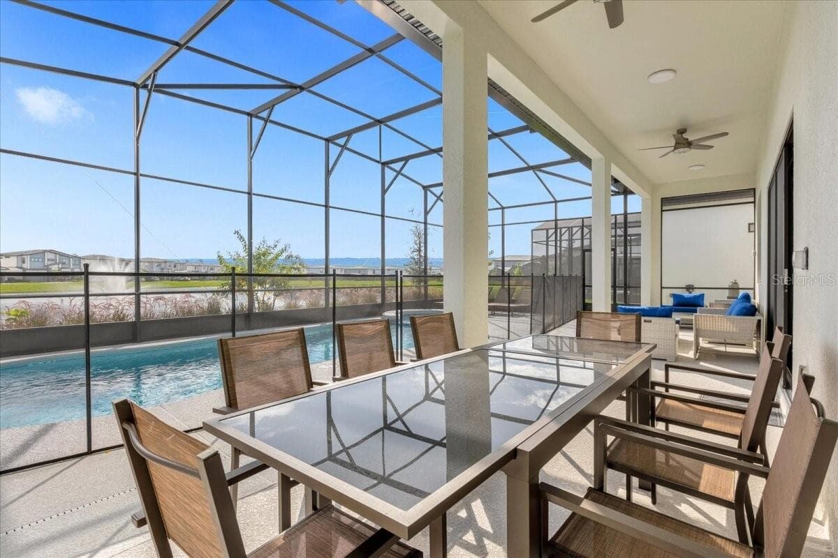 Dining area - covered lanai - 5830 HIGH SEAS DR, ORLANDO