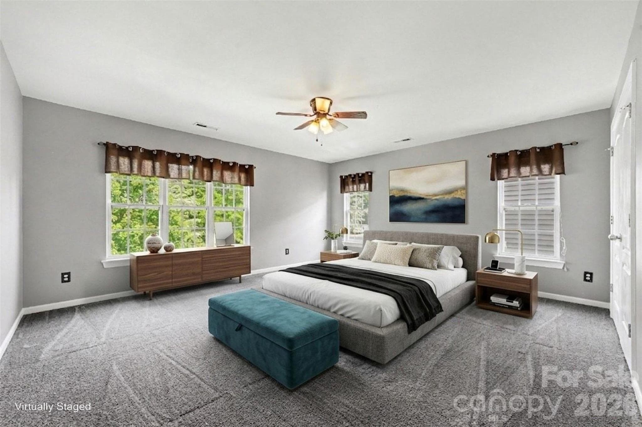 Bedroom 2 - Virtually Staged - 10139 Alvarado Way, Charlotte