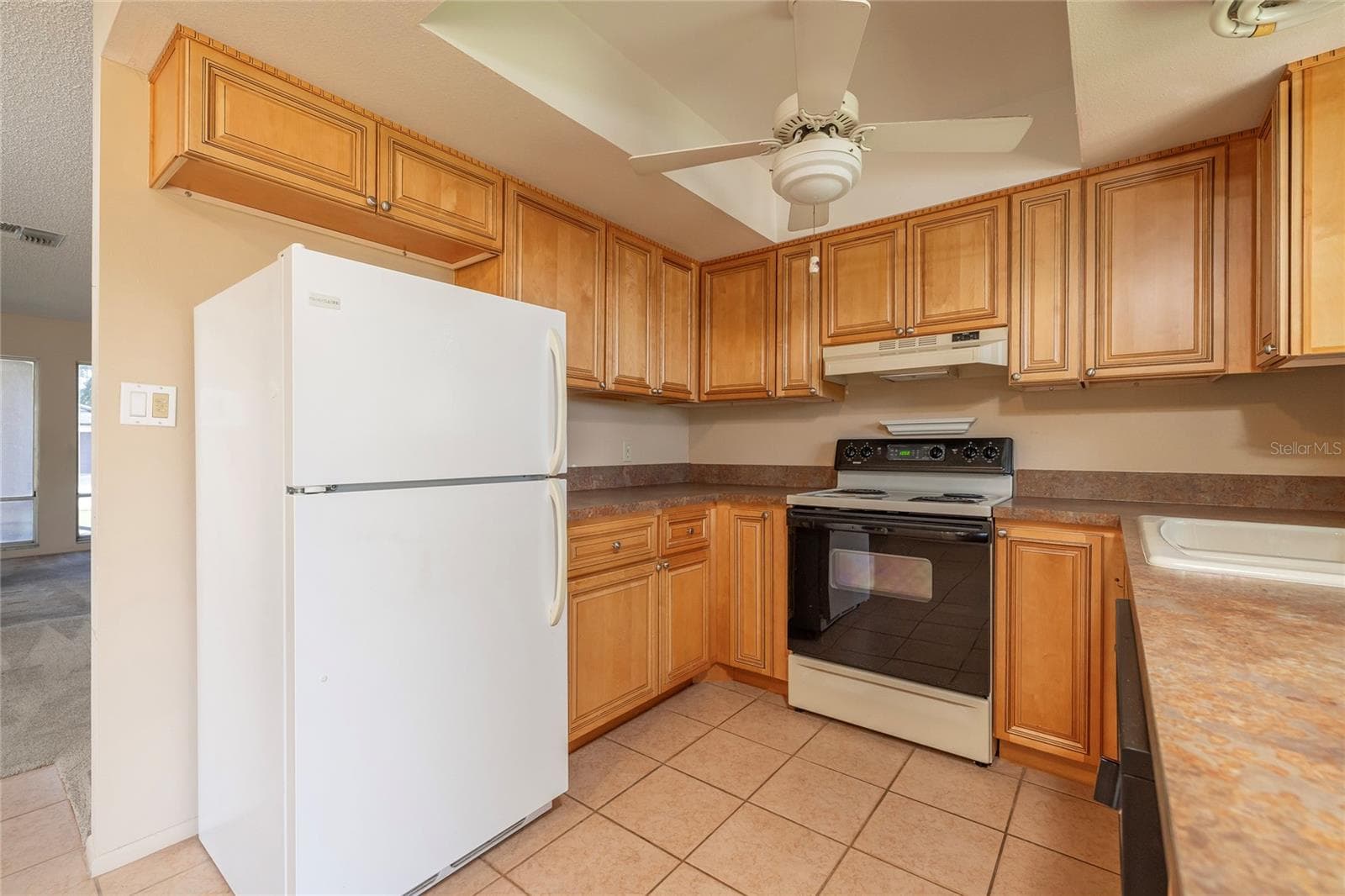 Kitchen with updated solid-wood cabinets - 6355 102ND TER N, PINELLAS PARK