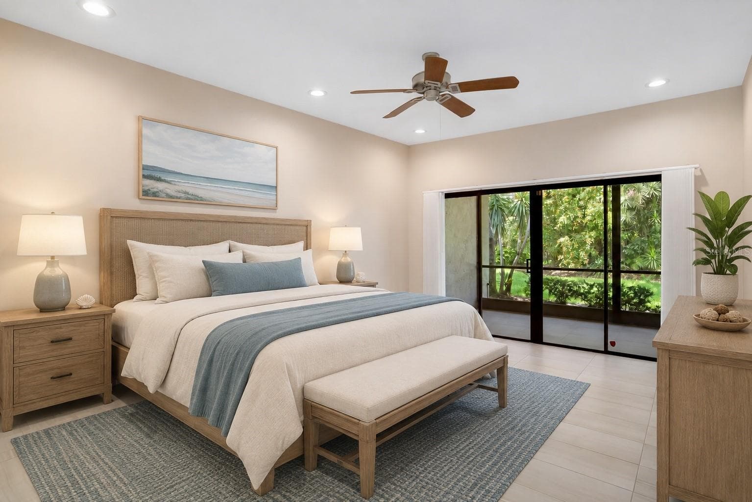 Primary Bedroom Virtual stage - 4820 KESTRAL PARK CIR #18, SARASOTA