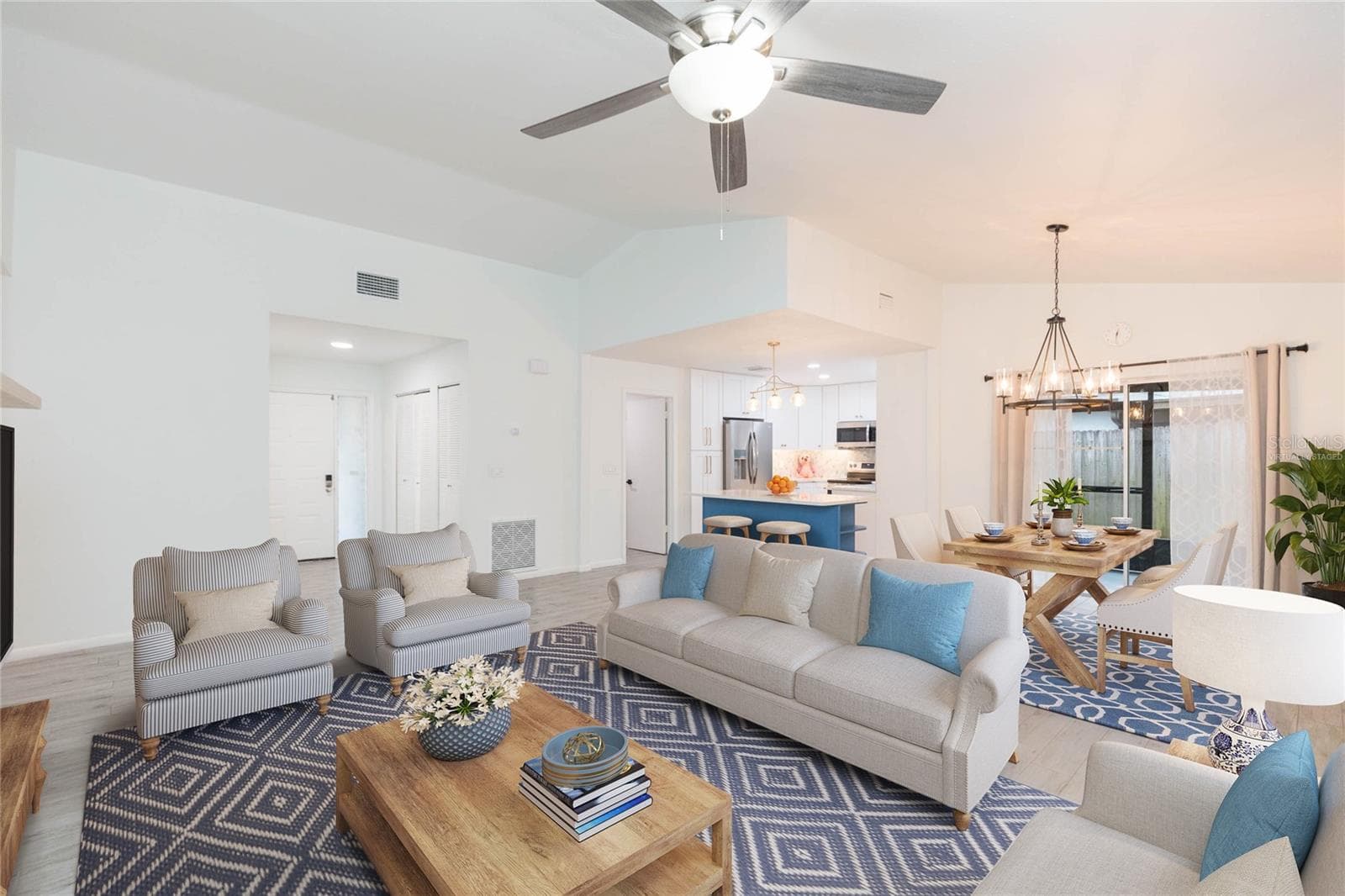 virtually staged great room - 2705 LAKEVILLE DR, TAMPA