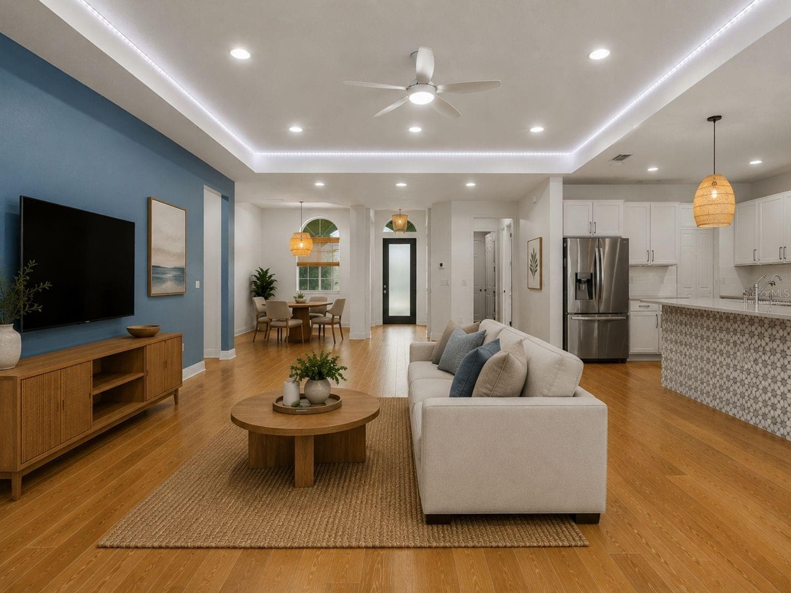 Virtually Staged: Living Room - 19714 LONESOME PINE DR, LAND O LAKES