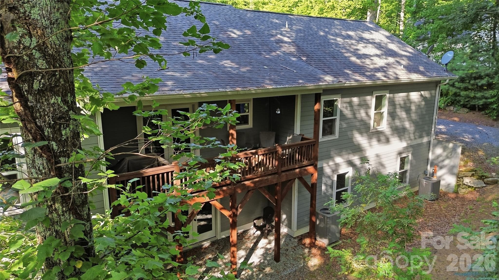 Rear Exterior with Covered Porch - 72 Summer Shade Court, Hendersonville