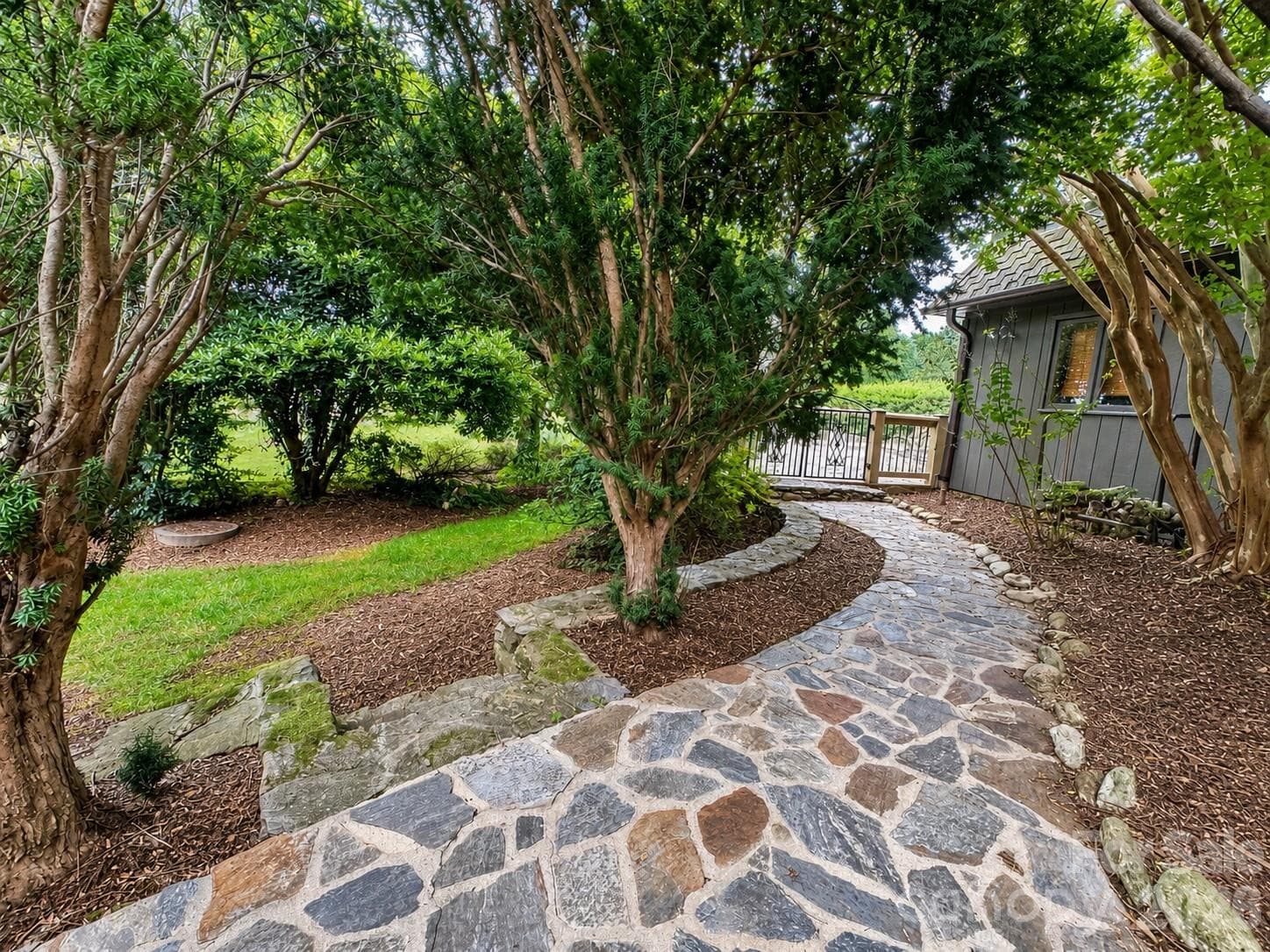 Beautiful walkways and rock walls around property - 4821 Elmhurst Drive NE, Hickory