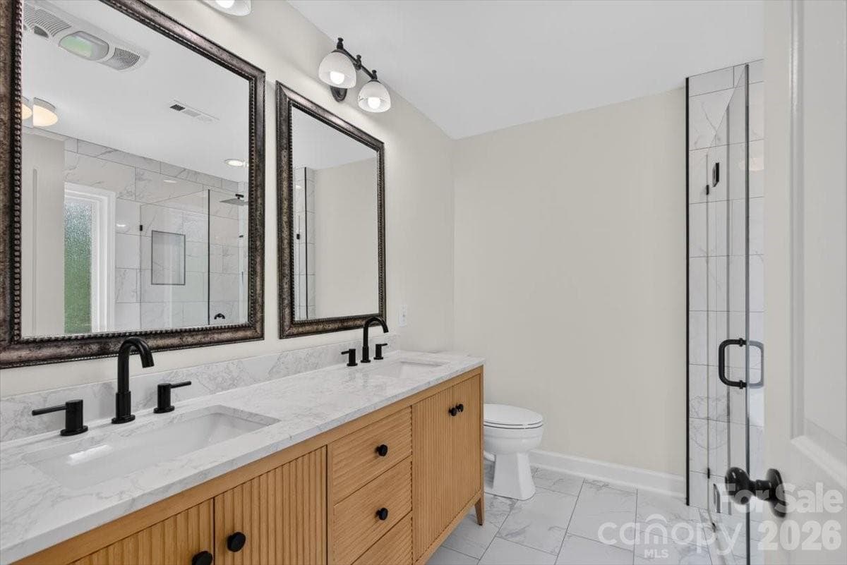 Updated primary bath - 8100 Laurel Run Drive, Charlotte
