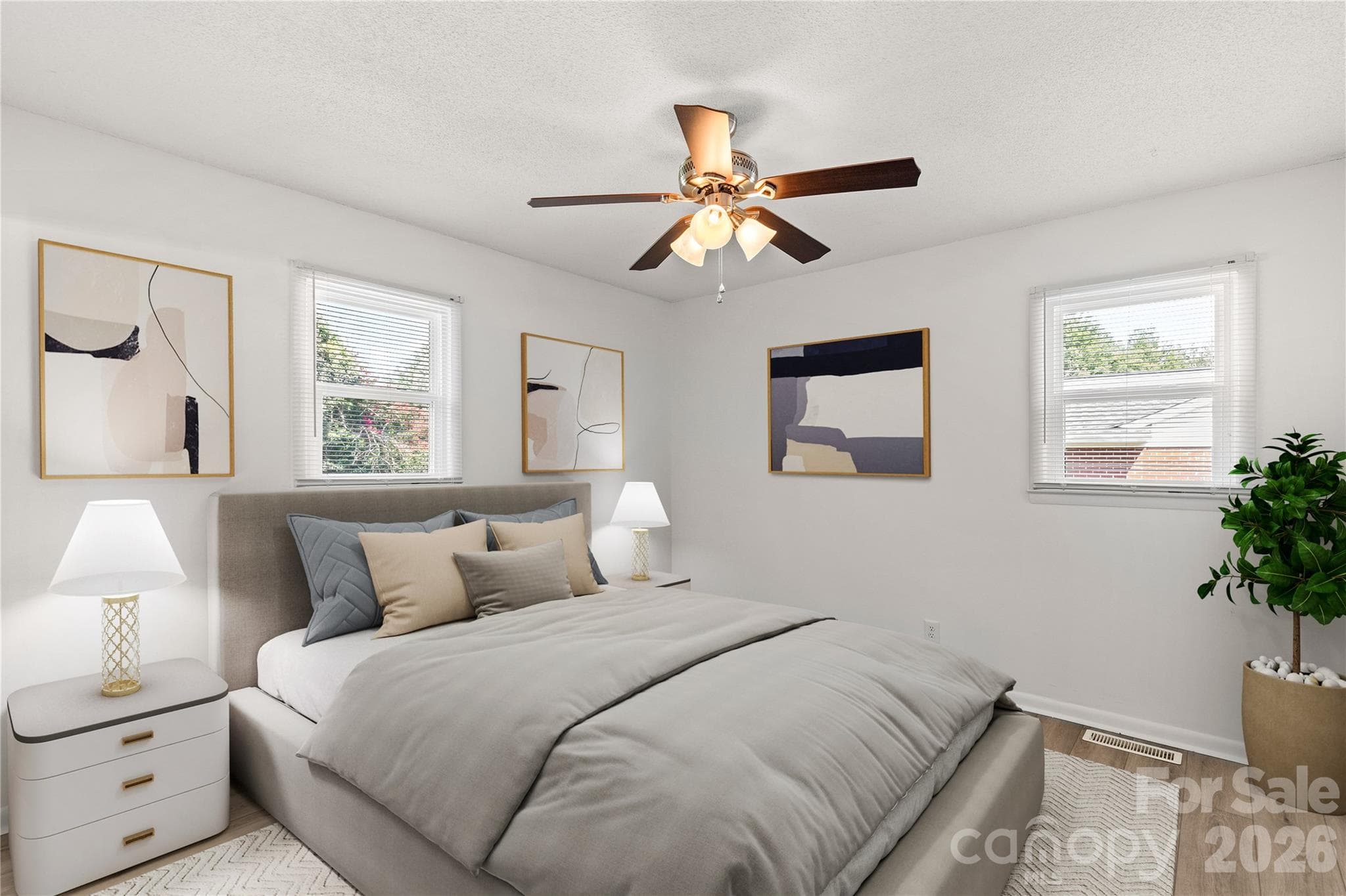 Virtually staged primary bedroom - 755 Emorywood Lane, Rock Hill