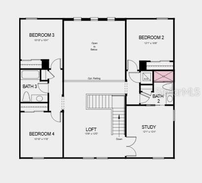 Floor 2 ~ Additional Highlights Include: Whole house impact windows, 8' interior doors, shower in place of tub at bath two, and outdoor kitchen rough-in - 7057 FOXBORO WAY, NOKOMIS