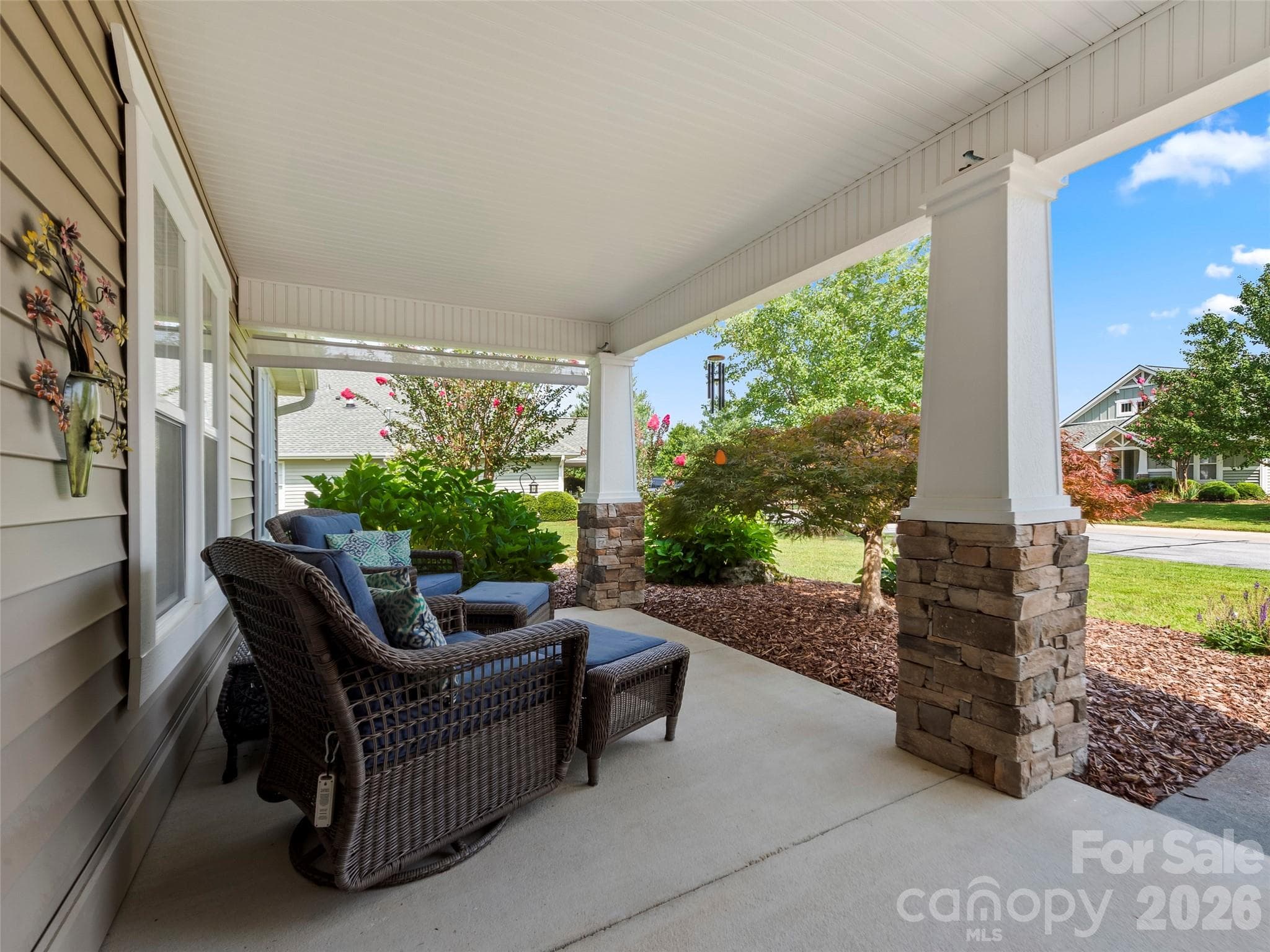 Spacious Front Patio with partial mountain views - 196 Snowy Egret Way, Hendersonville