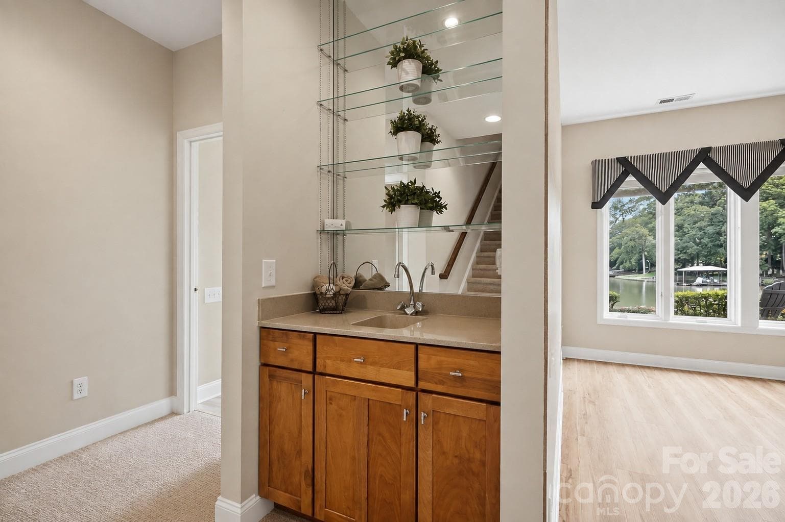 Lower level wet bar - 1075 Lakefront Woods Drive, Belmont
