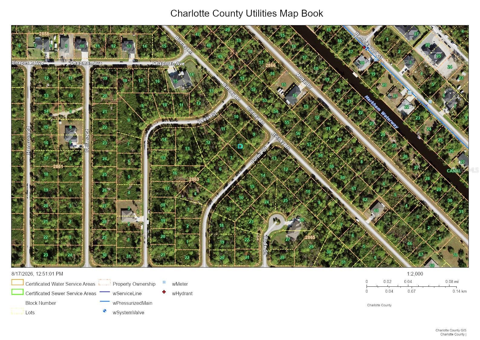 Utility Map - 437 BURMA CT, PORT CHARLOTTE