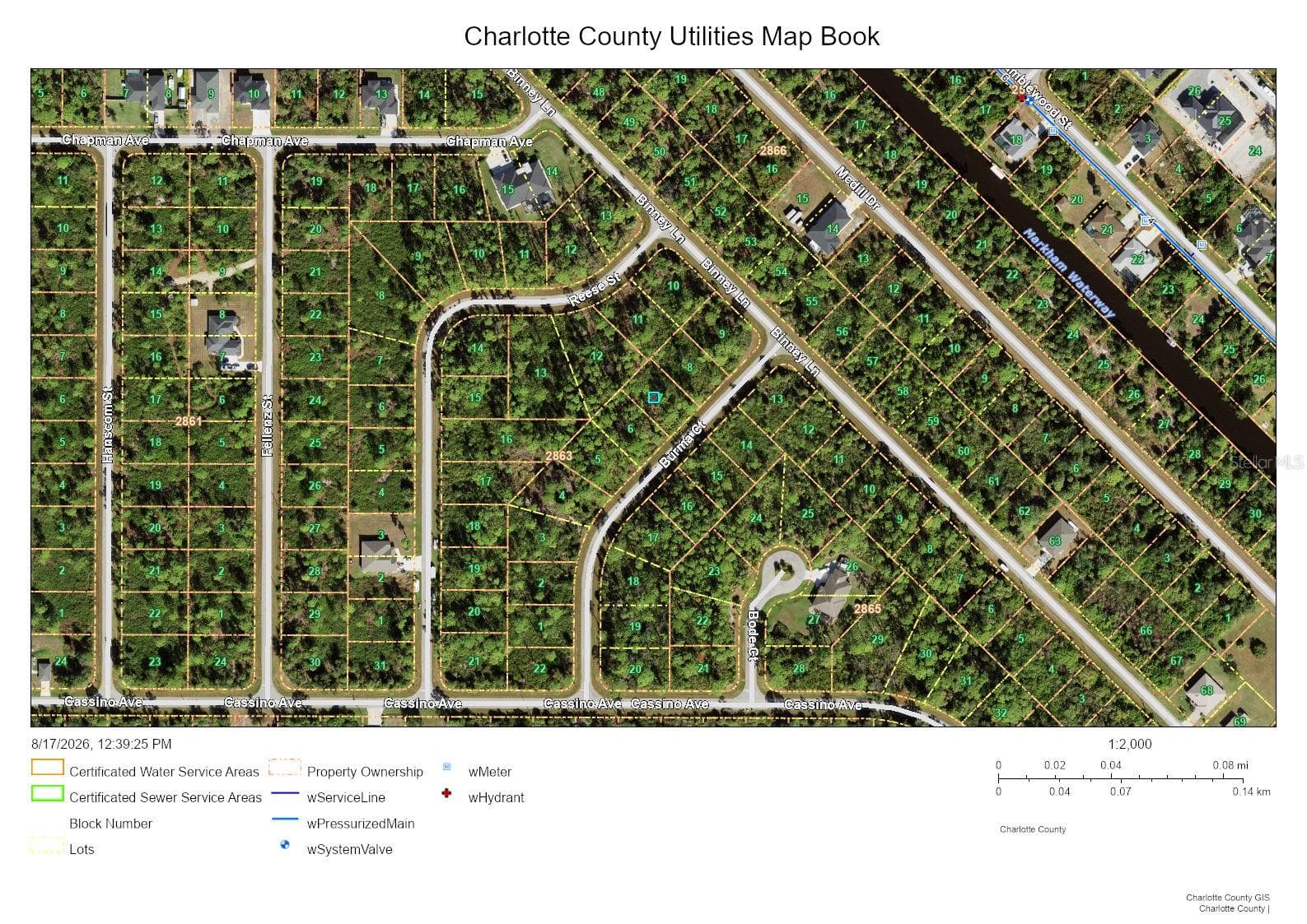 Utility Map - 445 BURMA CT, PORT CHARLOTTE