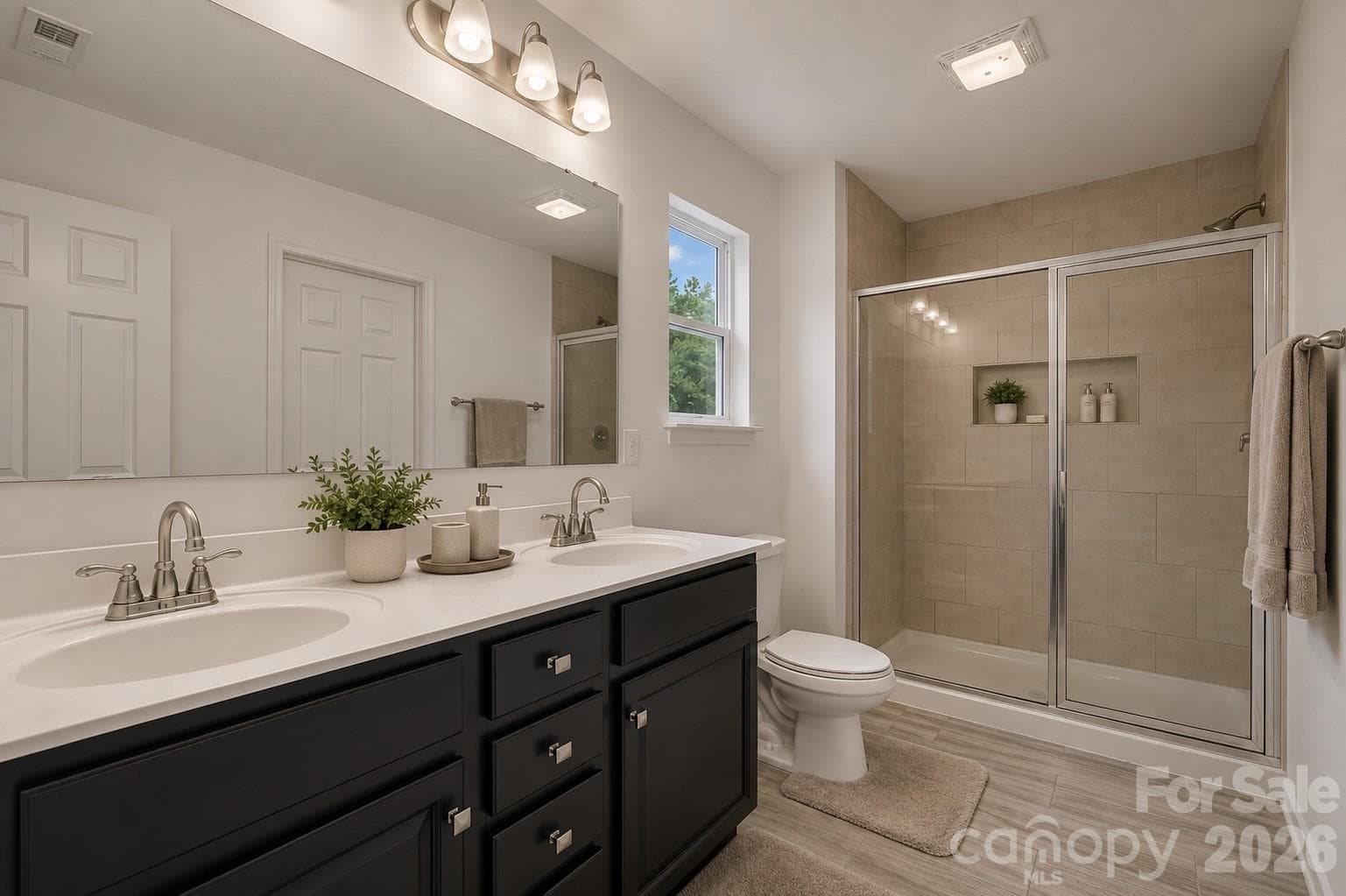 Primary bathroom (virtually staged) - 427 Amberly Circle, Pageland