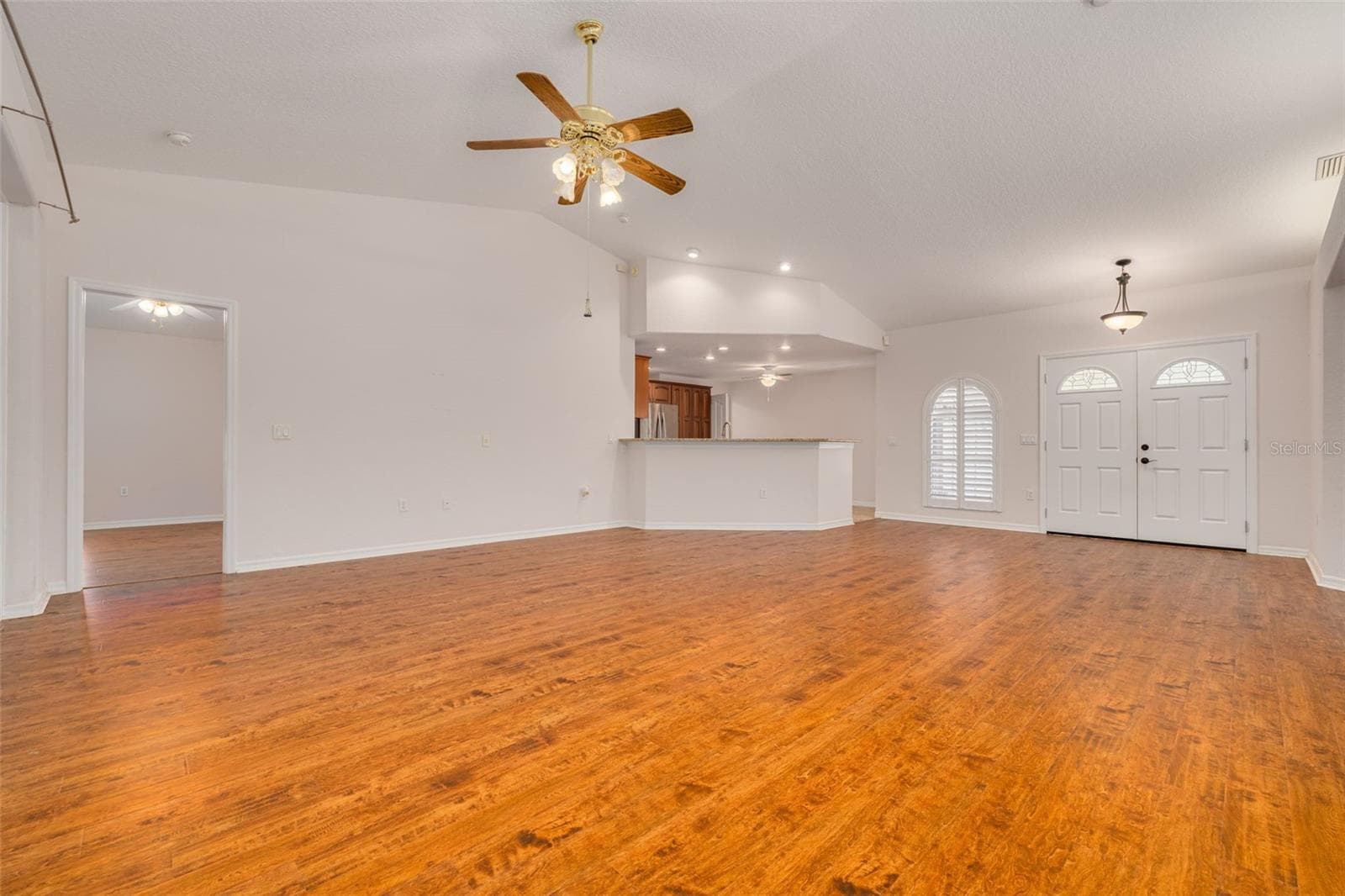 Living, Dining Great room view to Master Bedroom and Kitchen - 2102 BRADFORD ST, CLEARWATER