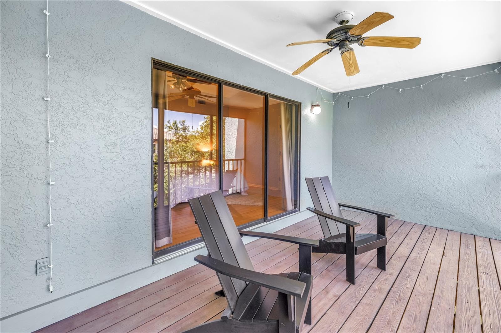 Upstairs Private Balcony Porch.  Screened, Covered and Shady - 1092 SANABEL CT NE, ST PETERSBURG
