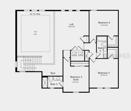 Floor 2 ~ Additional Highlights Include: door from primary closet to laundry room, laundry sink and faucet, rain shower head in primary bath, outdoor kitchen on lanai with vent hood, impact windows, pool and spa included, washer, dryer, refrigerator - 7895 INTERSTELLAR AVE, SARASOTA