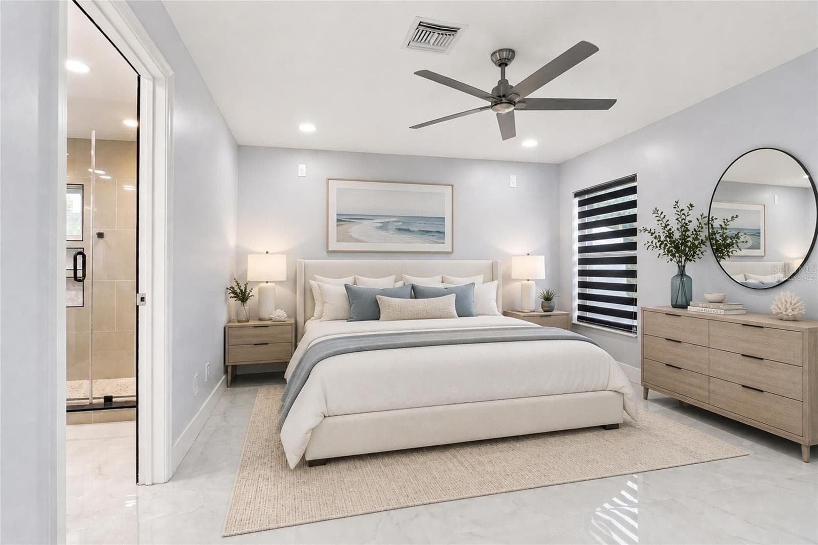 Master bedroom virtually staged - 1104 MORTON ST E, LEHIGH ACRES