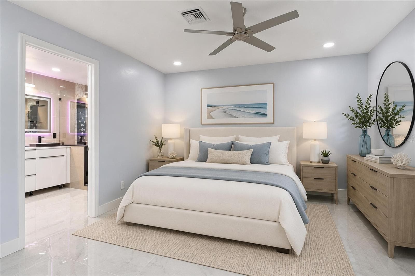 Master bedroom virtually staged - 1104 MORTON ST E, LEHIGH ACRES