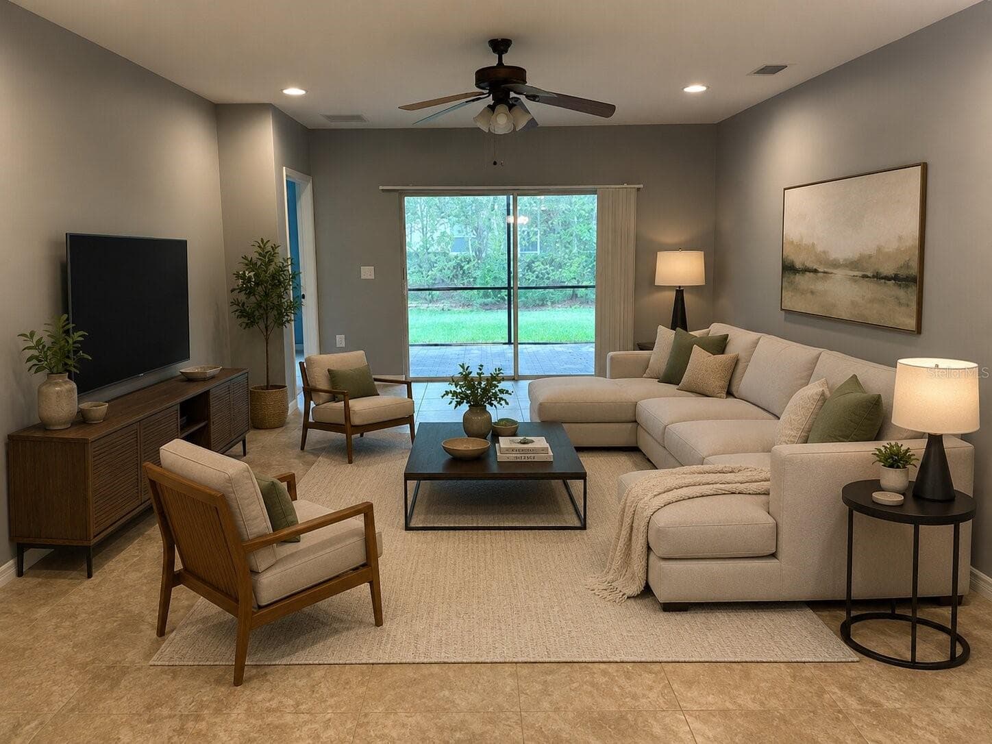Living Room (Virtually Stage) - 4266 DUTCHESS PARK RD, FORT MYERS