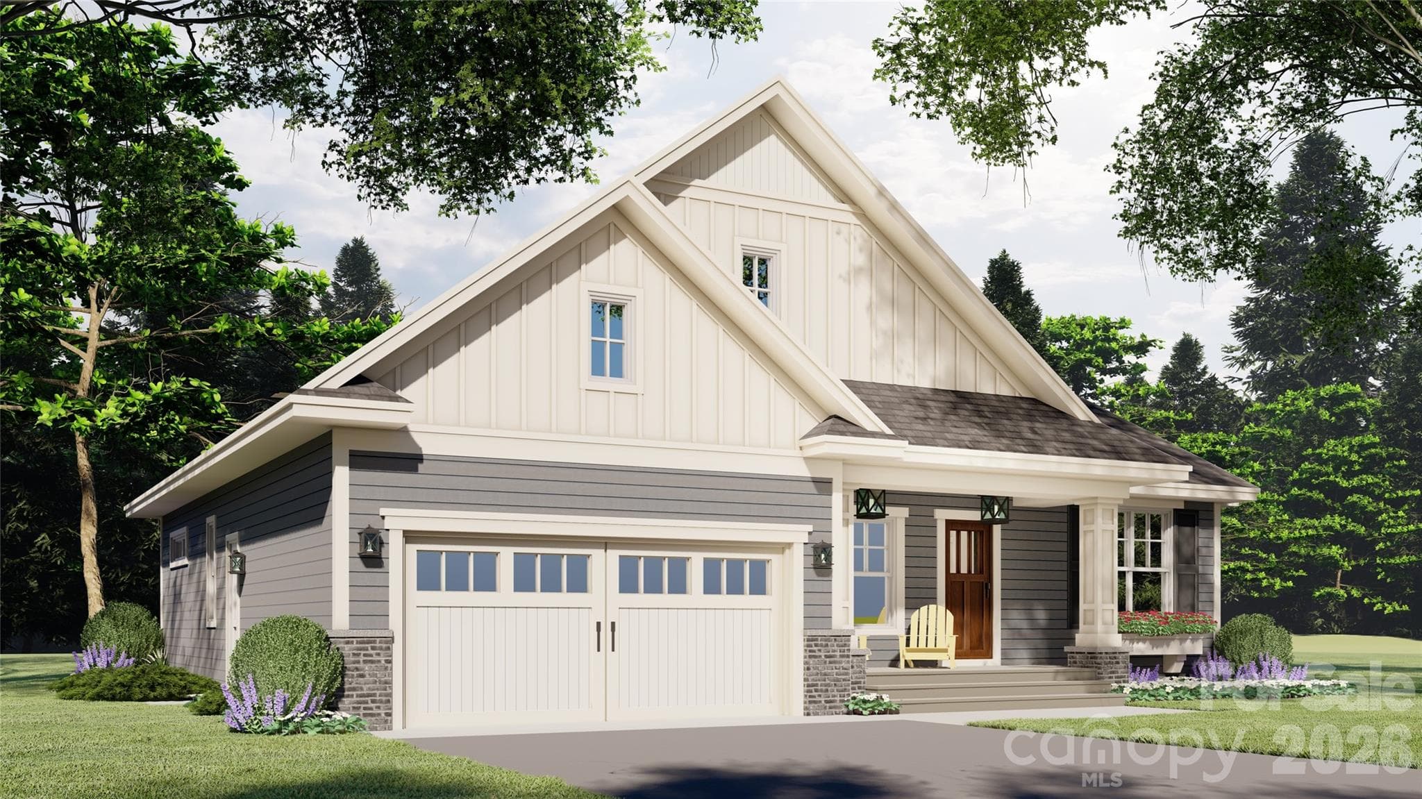 Garage & Front Elevation-Rendering courtesy of Royal Oaks Design. - 166 Williams Meadow Loop, Hendersonville