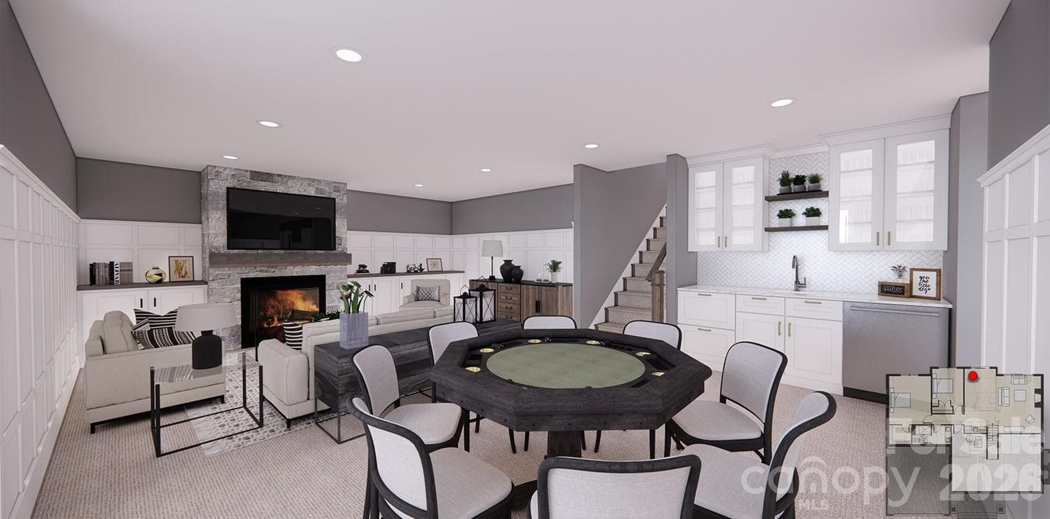 Note-no fireplace in Lower level Living Room-Rendering courtesy of Royal Oaks Design. - 166 Williams Meadow Loop, Hendersonville
