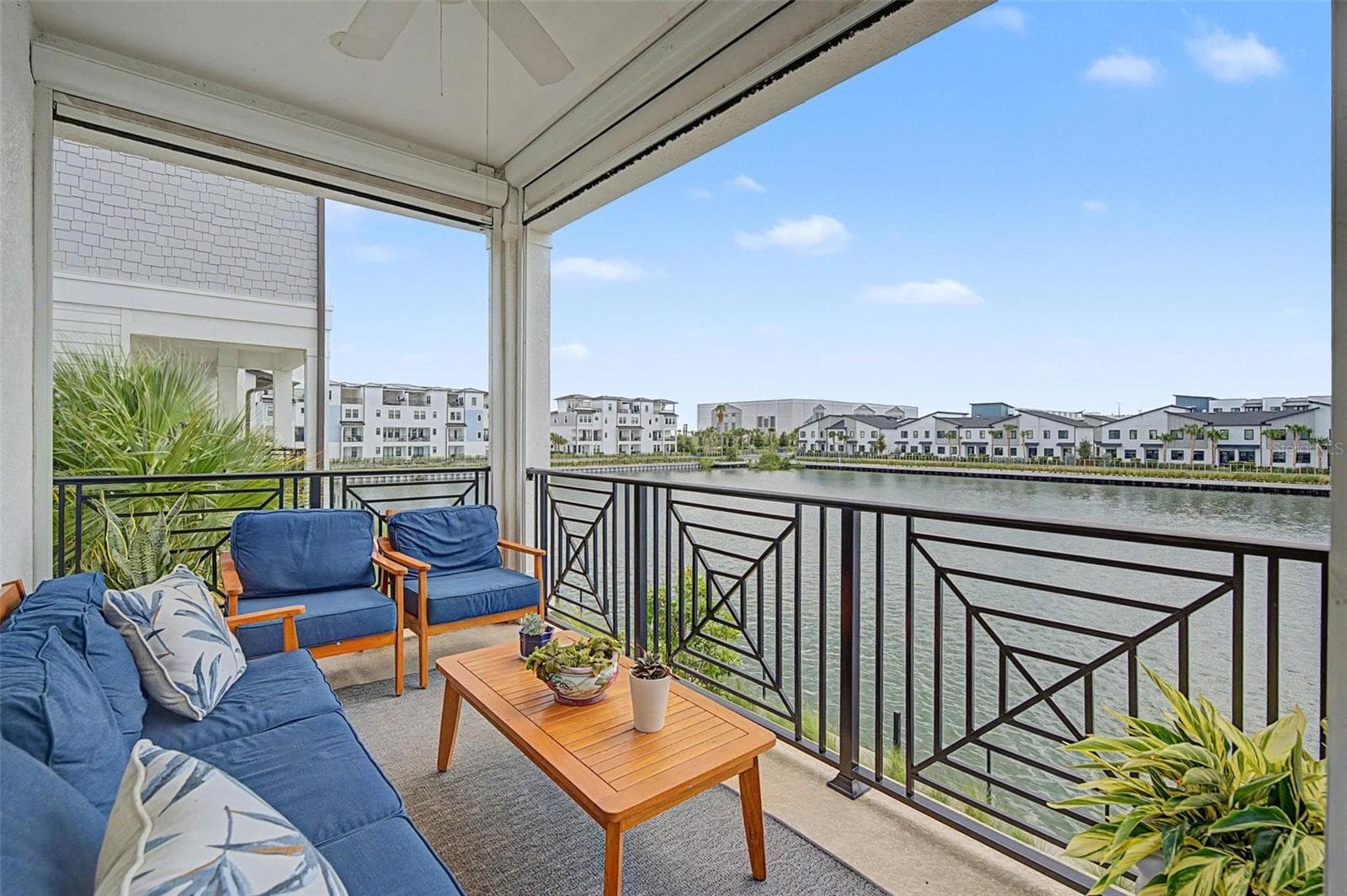 Second-level patio with beautiful water views. - 5351 BRIDGE ST #38, TAMPA
