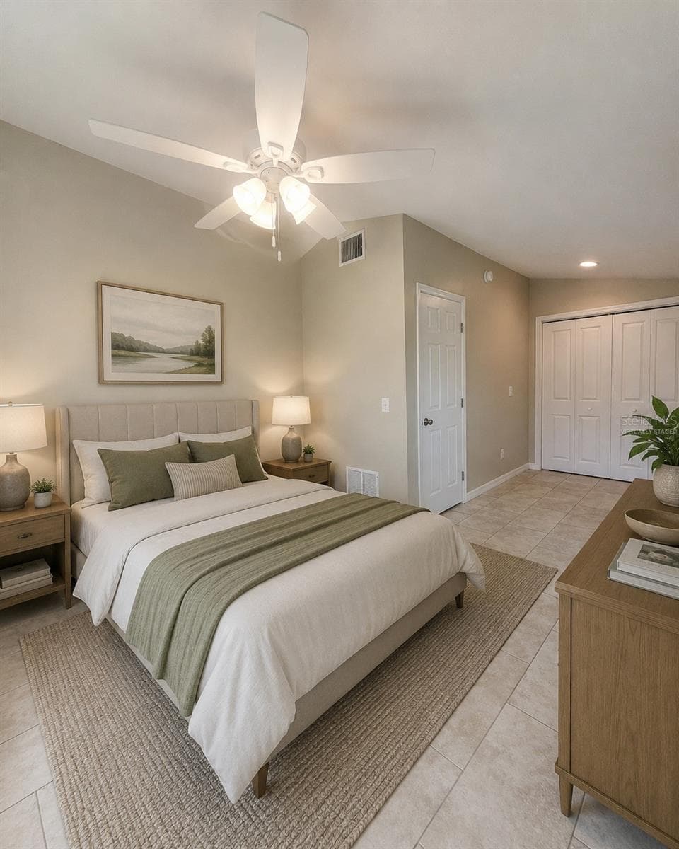 Bedroom 1 - Virtually Staged - 623 DEXTER DR, DUNEDIN