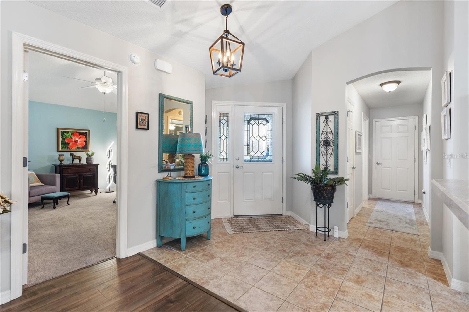 Stunning lead glass entry door. - 2334 ROSE ARBOR ST, THE VILLAGES