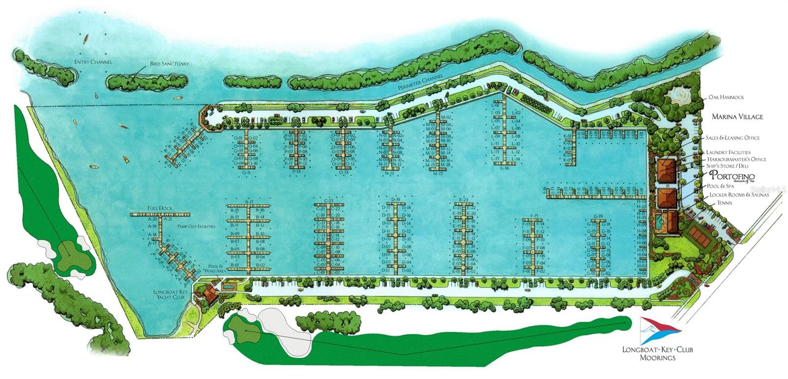O-dock, 4th pier on the top line. - 2600 HARBOURSIDE DR #O-07, LONGBOAT KEY