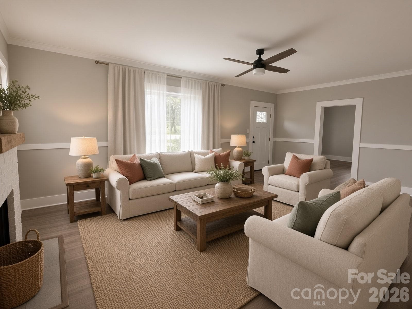 AI staged living room - 2709 N Main Avenue, Newton