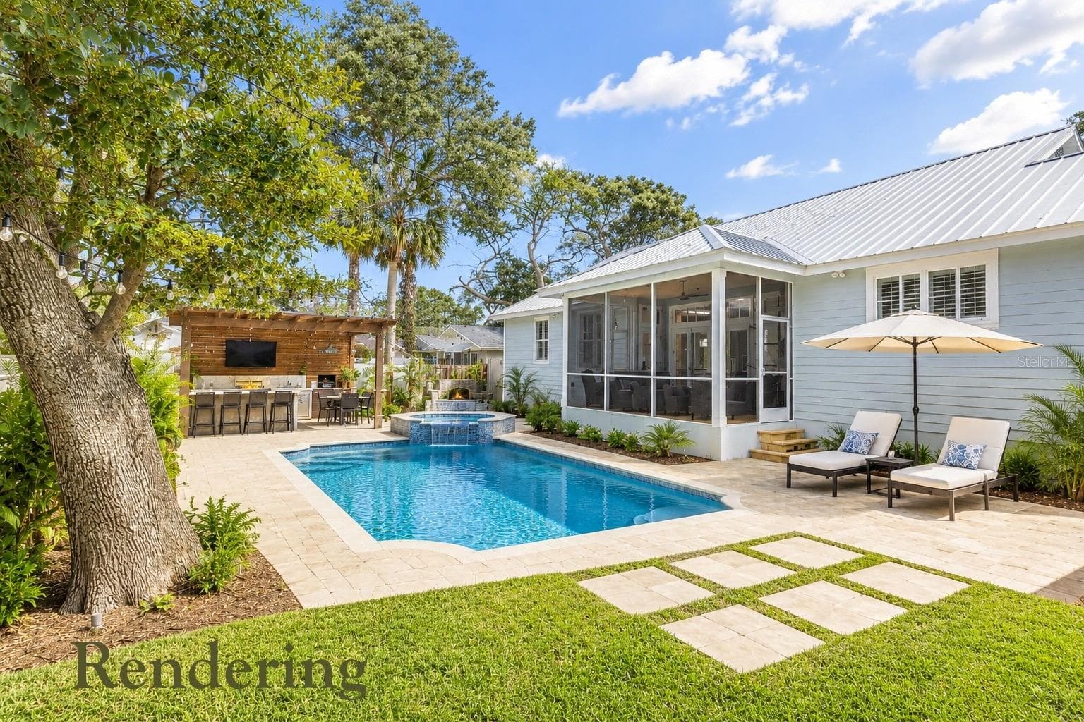 Rendering of pool - 410 S PENINSULA AVE, NEW SMYRNA BEACH