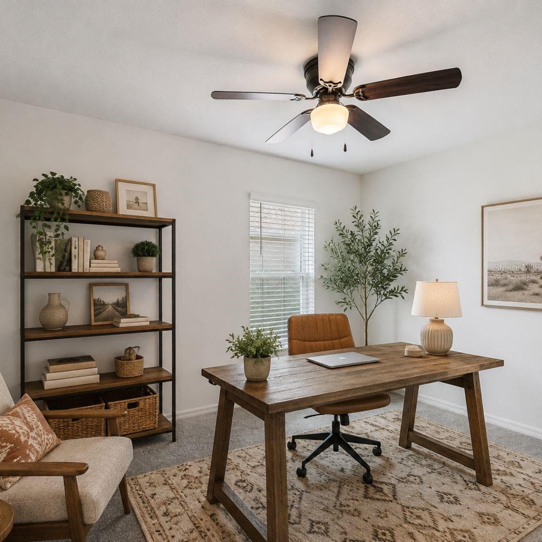 Bedroom 3 Virtually Staged as Office Space - 1425 ENGELBERG ST, WINTER HAVEN