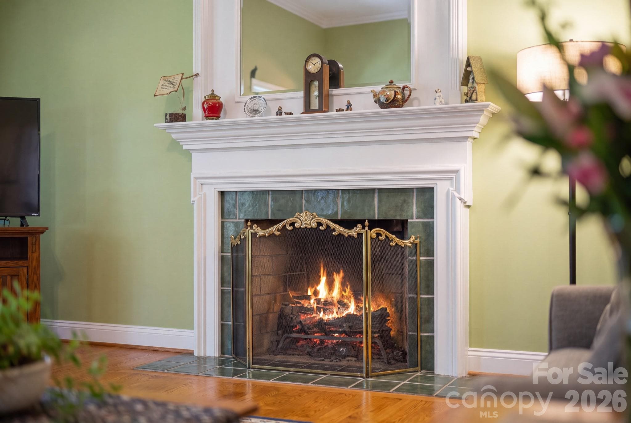 Wood Burning Fireplace in living Room - 210 Clear Vista Circle, Asheville