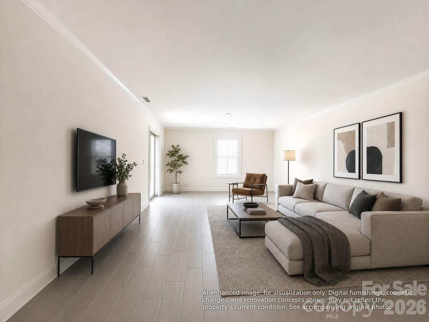 Virtually staged/AI-enhanced photos illustrate potential improvements - 1512 Ivey Drive, Charlotte