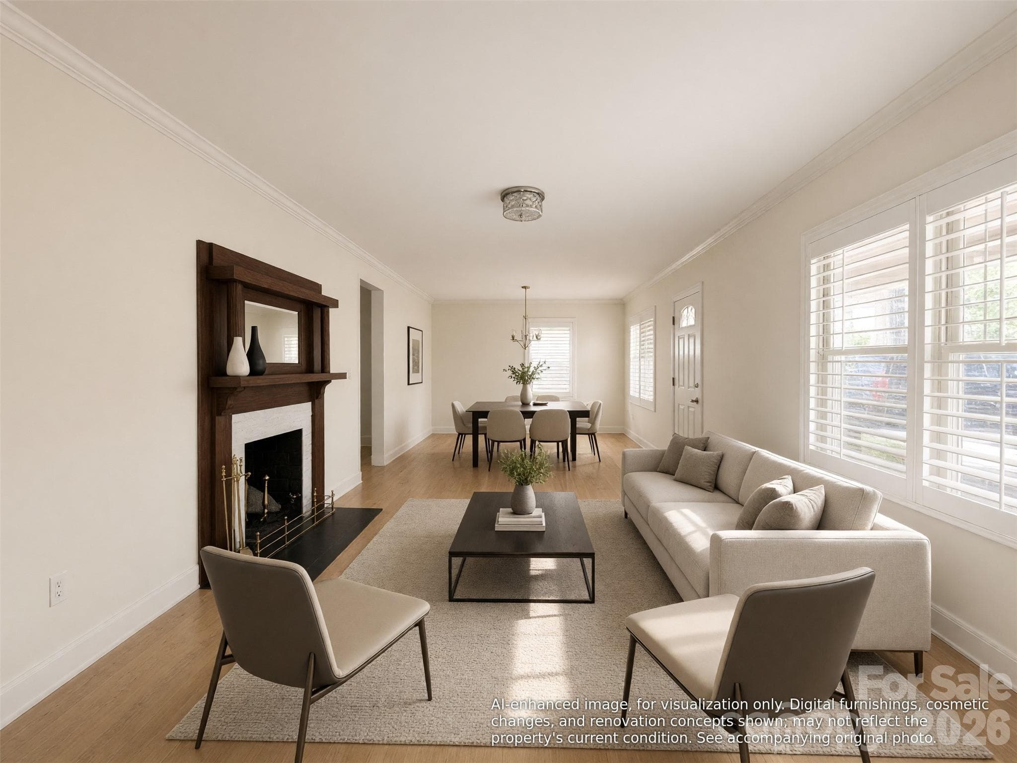 Virtually staged/AI-enhanced photos illustrate potential improvements - 1512 Ivey Drive, Charlotte
