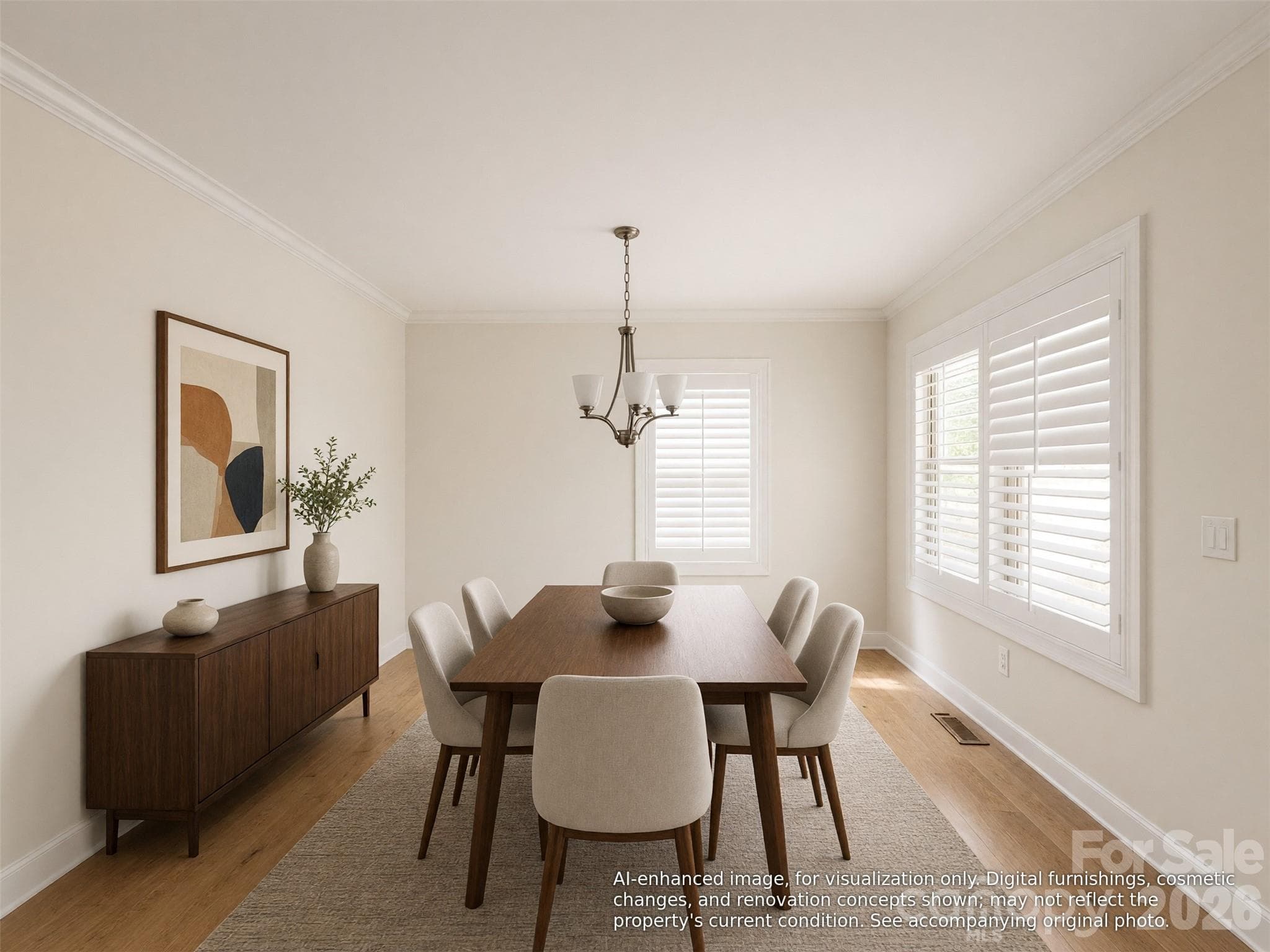 Virtually staged/AI-enhanced photos illustrate potential improvements - 1512 Ivey Drive, Charlotte