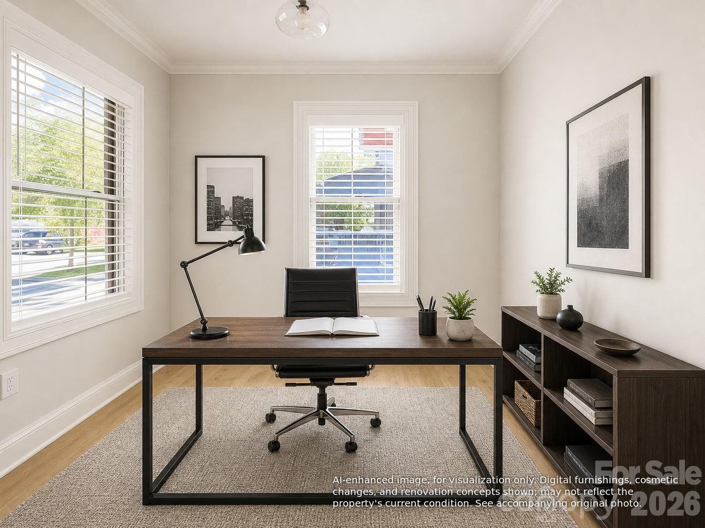 Virtually staged/AI-enhanced photos illustrate potential improvements - 1512 Ivey Drive, Charlotte
