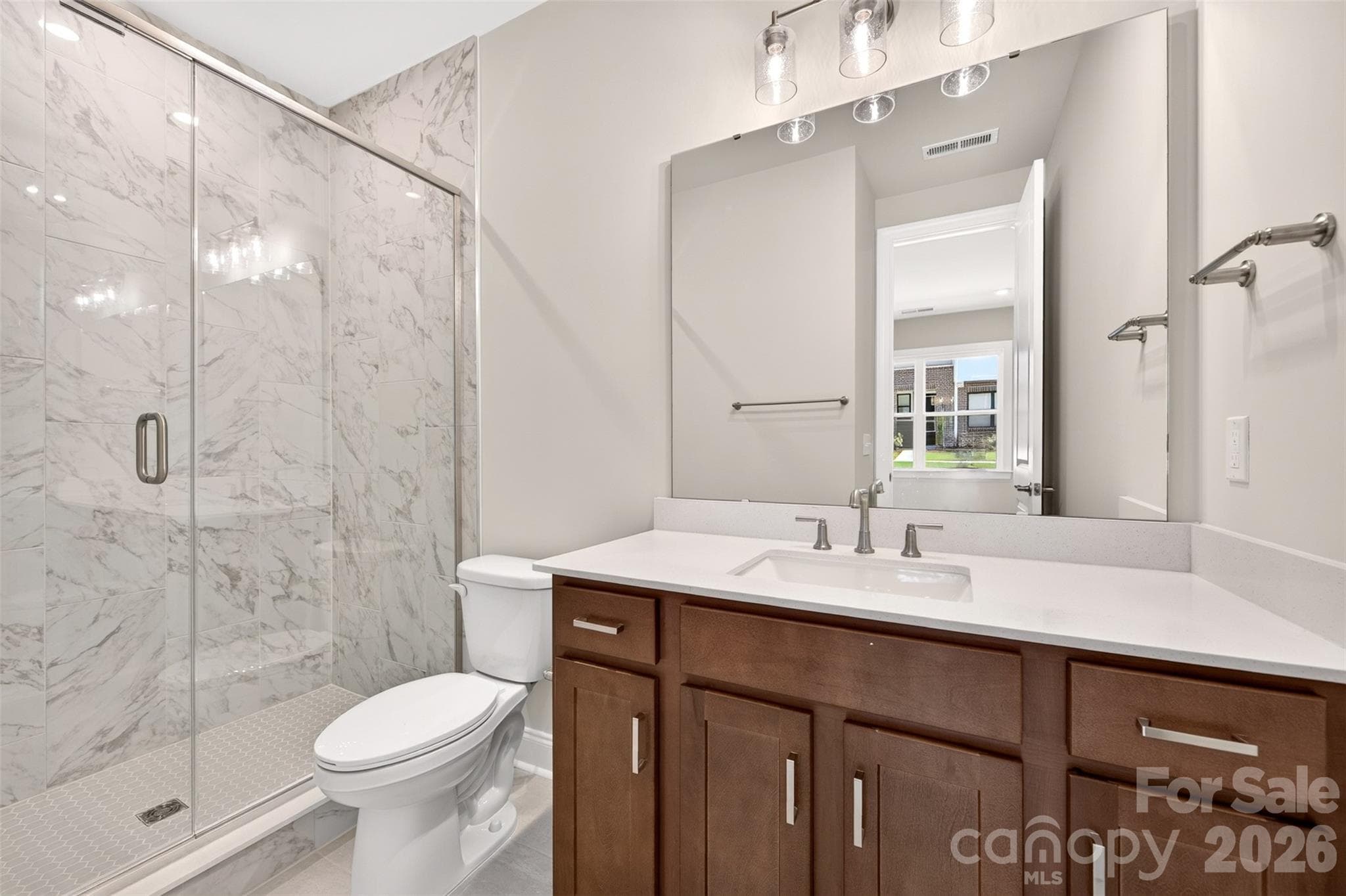 First floor Bathroom with walk-in shower - 6008 Yellow Buckeye Drive, Charlotte