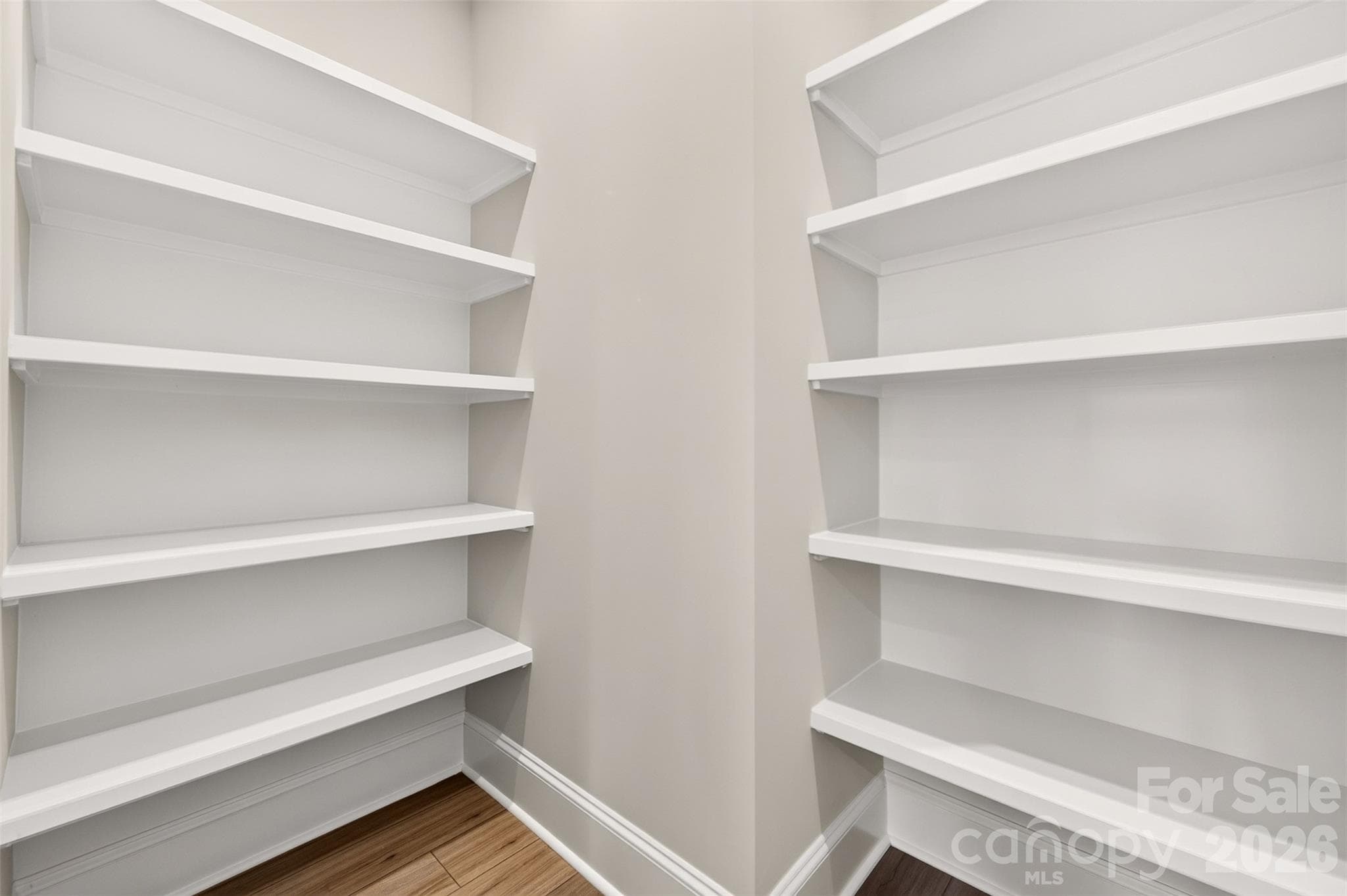 Walk-in pantry with upgraded built-in shelving - 6012 Yellow Buckeye Drive, Charlotte