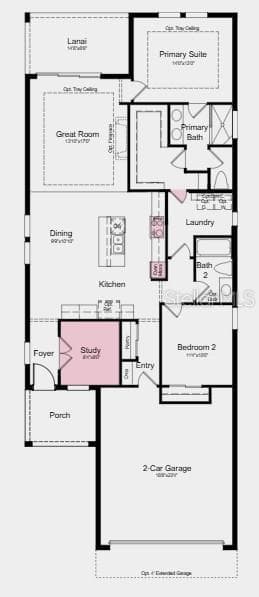 Floor Plan~ Additional Highlights Include: tray ceiling package, gourmet kitchen including cooktop, built in oven, designer hood and built in microwave, 8' interior doors upgrade throughout, interior door from primary closet to laundry room, study with French doors in place of flex, additional hose bib, 80 AMP pool/spa prewire, impact windows whole house, extended flooring on 1st floor, keyless pad for garage door, kitchen pendant light package, and low voltage package with prewire for wall mount tv. - 26141 CAMOGLI CT, ENGLEWOOD