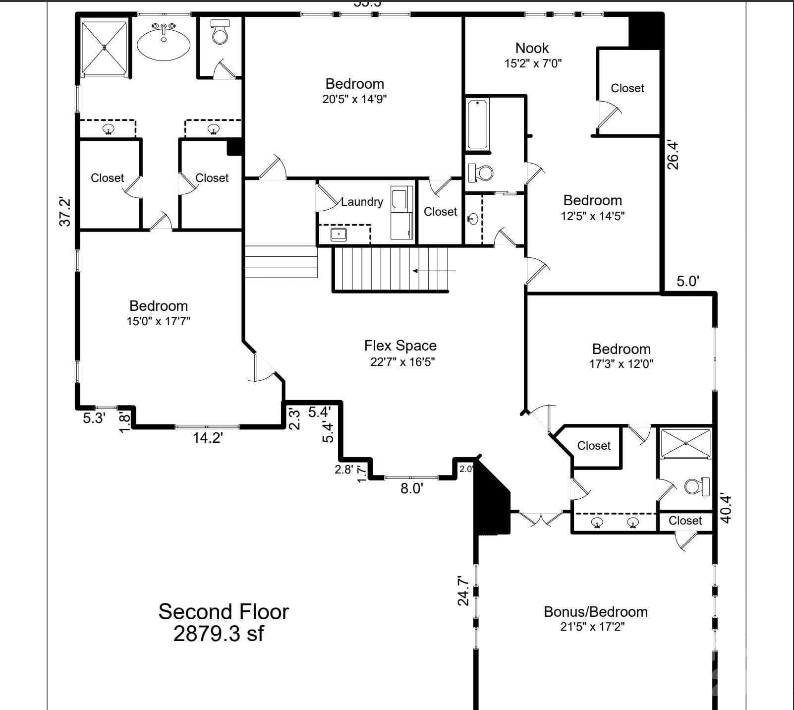 Upper Level Floorplan - 4635 Water Oak Road, Charlotte