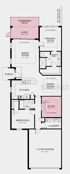 Floor Plan~ Additional Highlights Include: tray ceilings, impact windows, and French doors at study. - 13313 SANTINI CIR, ENGLEWOOD