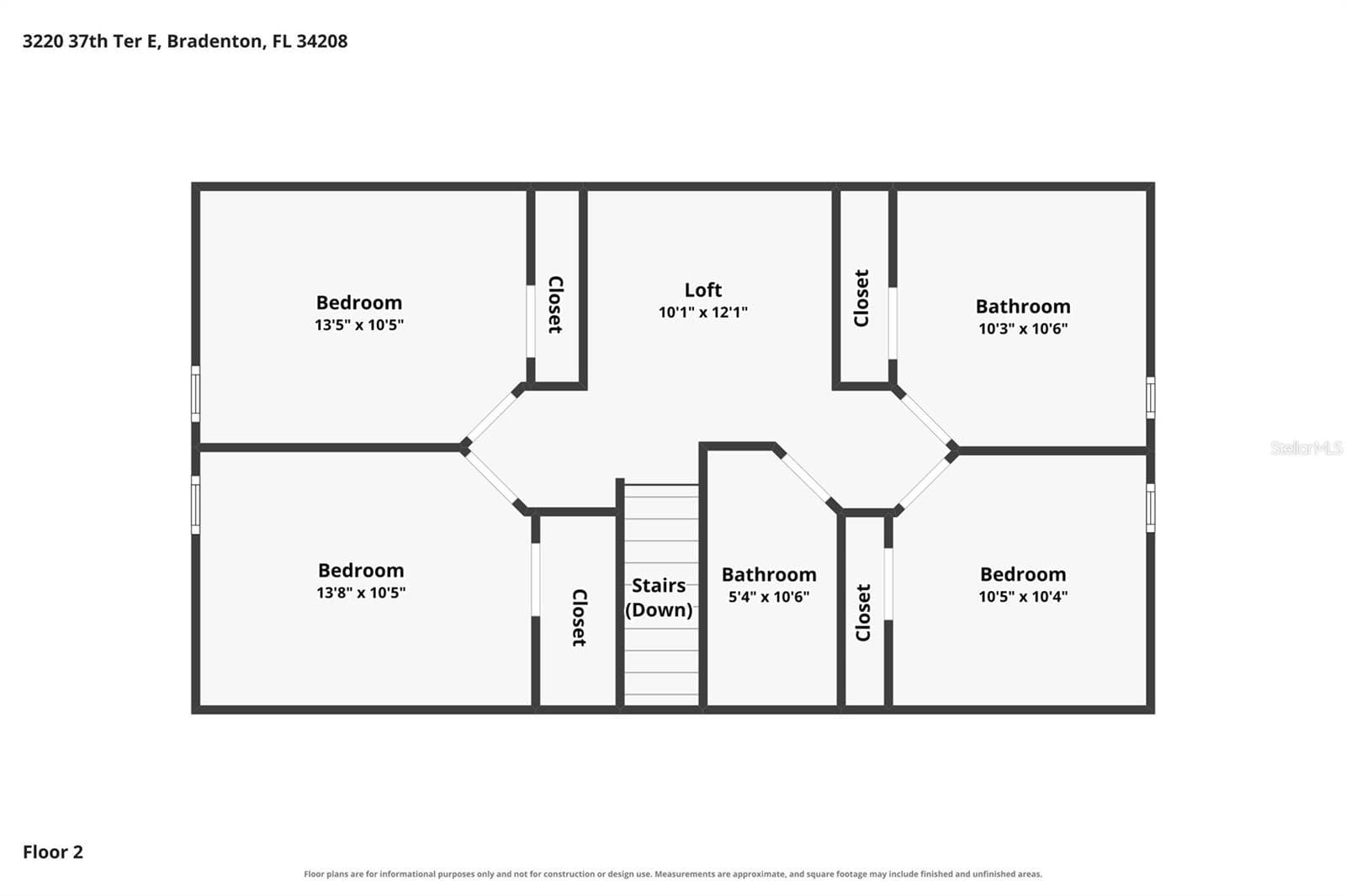 Second floor floorplan - 3220 37TH TER E, BRADENTON