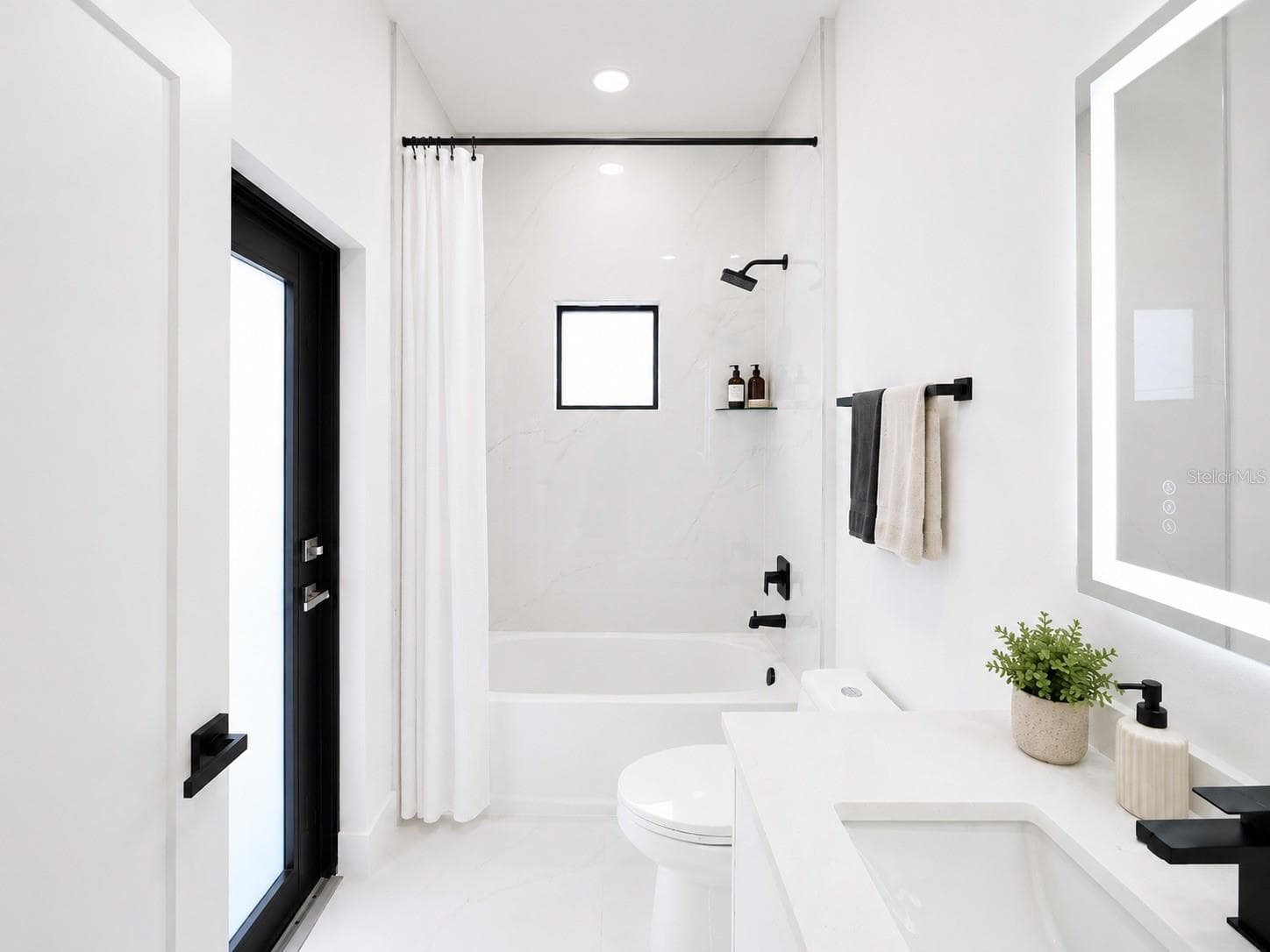 Virtually Stage 2nd Bathroom with Pool Entrance Rendition #2 - 1310 S WAPELLO ST, NORTH PORT