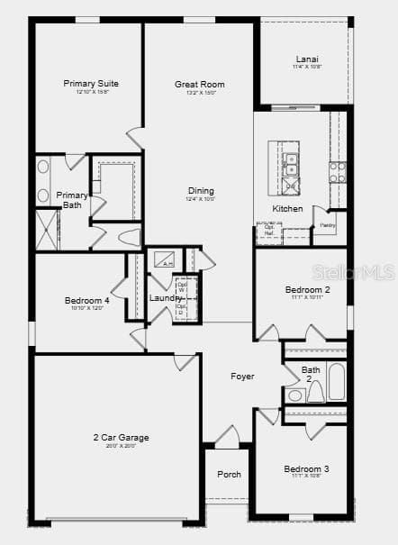 Floor Plan~ Additional Highlights Include: GE refrigerator, top load washer and dryer, LVP flooring throughout the main living area, and window blinds throughout the whole house. - 13667 TROPICAL BREEZE WAY, HUDSON