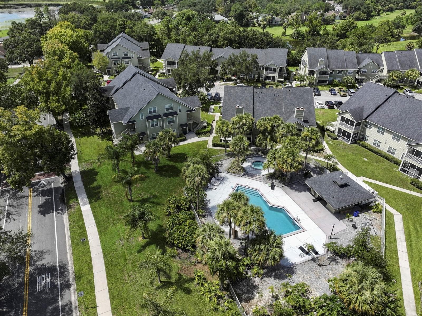 Aerial view of community and pool - 3721 S LAKE ORLANDO PKWY #8, ORLANDO