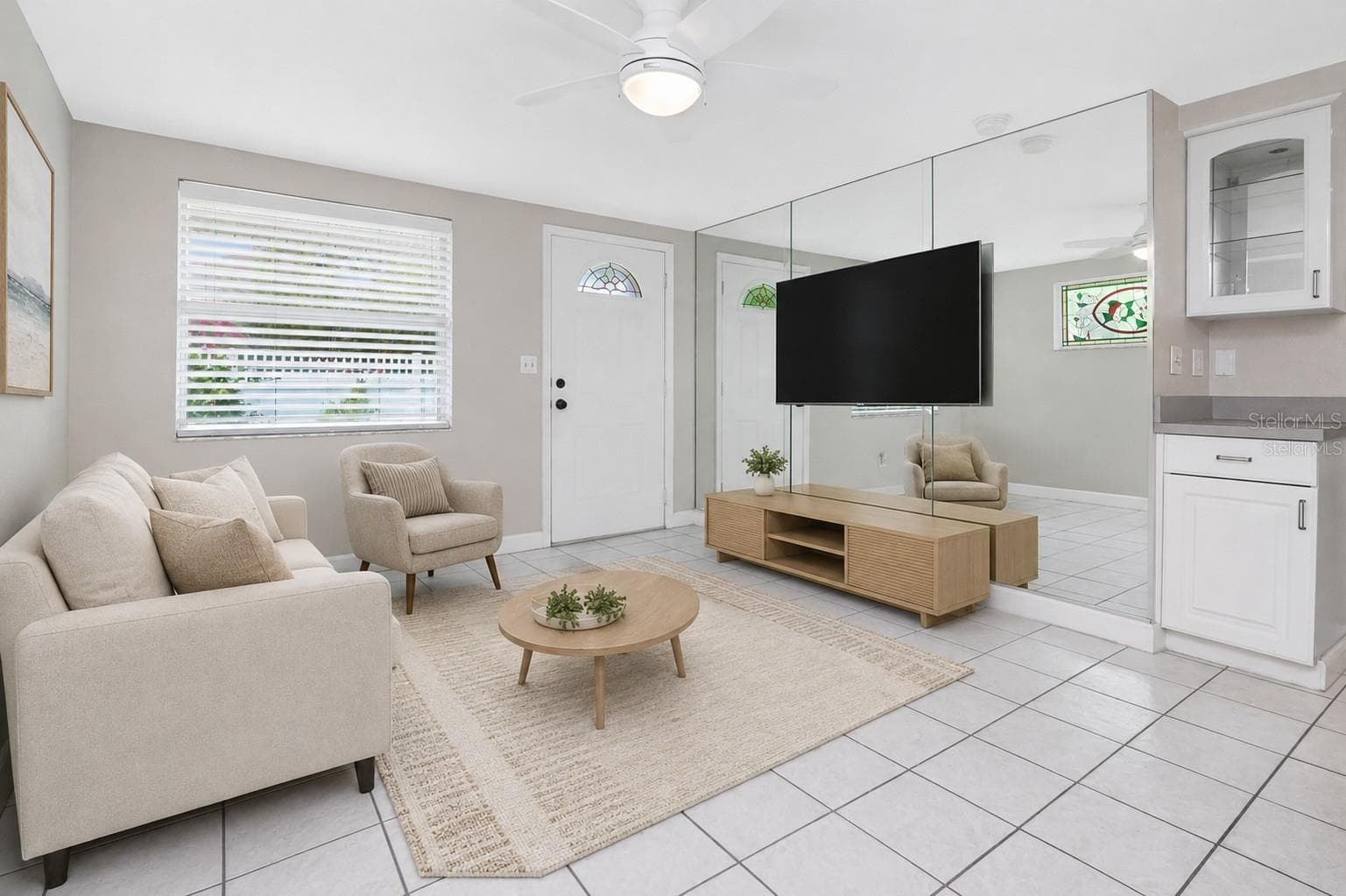 STAGED LIVING ROOM - 10532 67TH AVE, SEMINOLE