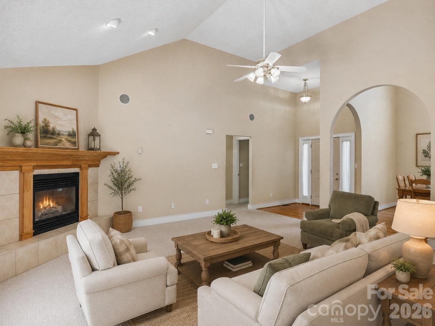 Living Room Virtually Staged - 1414 Kanuga Road, Hendersonville