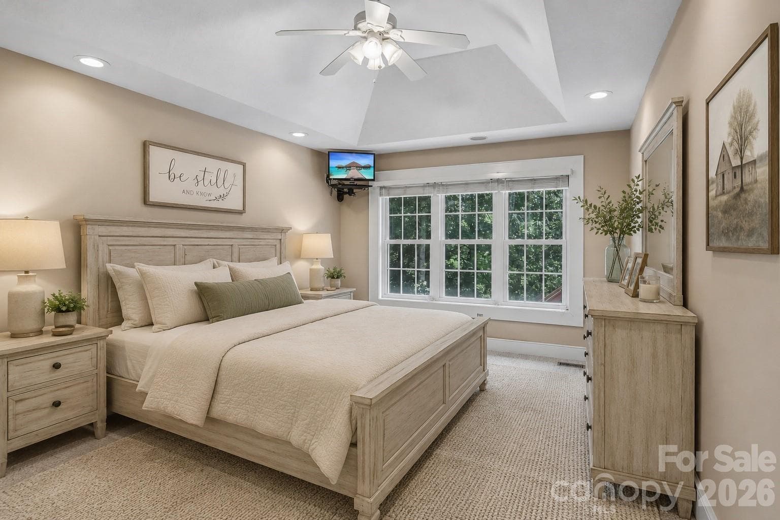 Primary Bedroom Virtually Staged - 1414 Kanuga Road, Hendersonville