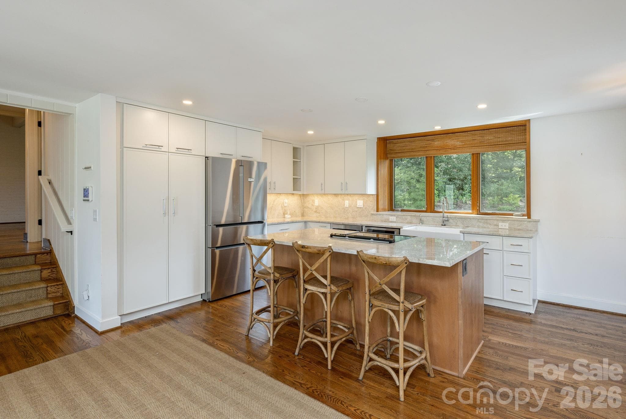Open kitchen with island - 28 Forest Road, Asheville