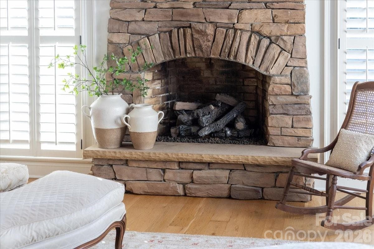 fireplace in primary bedroom - 21300 Blakely Shores Drive, Cornelius